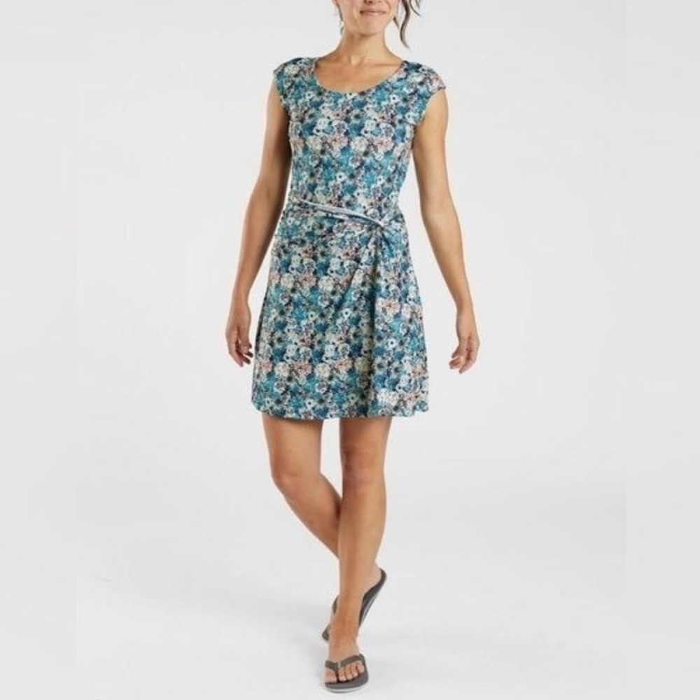 Patagonia Mini Dress Women’s Seabrook Twist Floral Open Back Jersey Knit SMALL